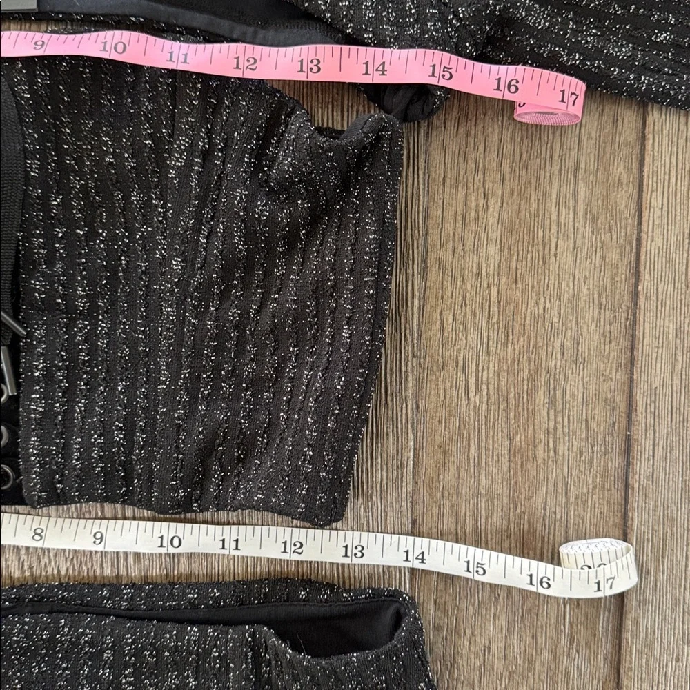 NBD Kendra Top and Skirt Set Metallic Black